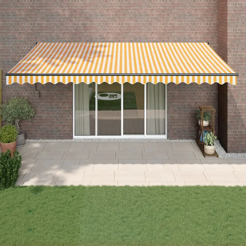 Uittrekbare luifel in gepoedercoat aluminium voor je terras - Geel / 5 x 3 m / 1 - Zonwering