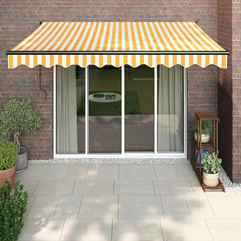 Uittrekbare luifel in gepoedercoat aluminium voor je terras - Geel / 3.5 x 2.5 m / 1 - Zonwering