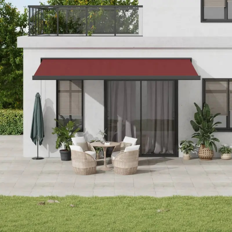 Uittrekbare luifel met aluminium frame voor koele tuinplekken - Bordeauxrood / 500 x 300 cm / 1 - Zonwering