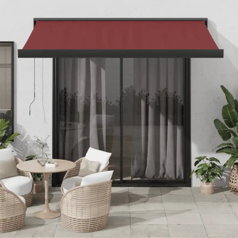 Uittrekbare luifel met aluminium frame voor koele tuinplekken - Bordeauxrood / 300 x 250 cm / 1 - Zonwering