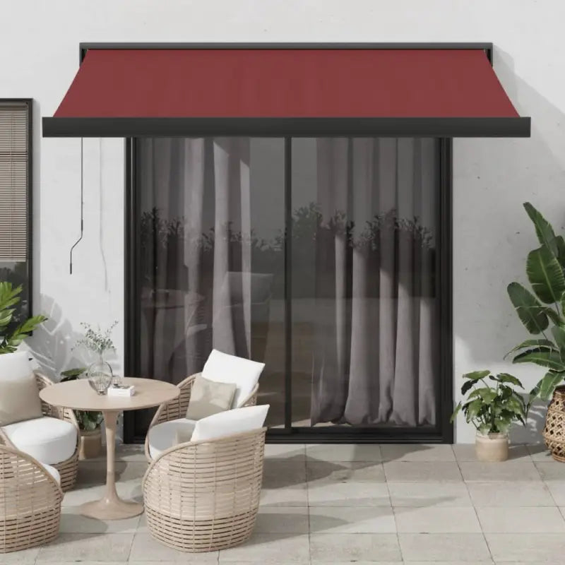 Uittrekbare luifel met aluminium frame voor koele tuinplekken - Bordeauxrood / 350 x 250 cm / 1 - Zonwering