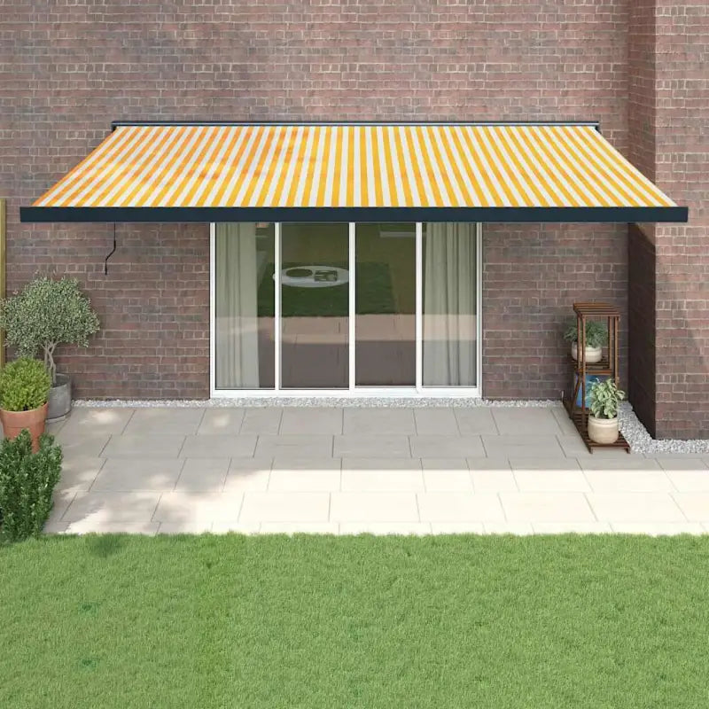 Uittrekbare luifel van gepoedercoat aluminium voor terrasplezier - 1 / Geel en zwart / 500 x 300 cm - Zonwering