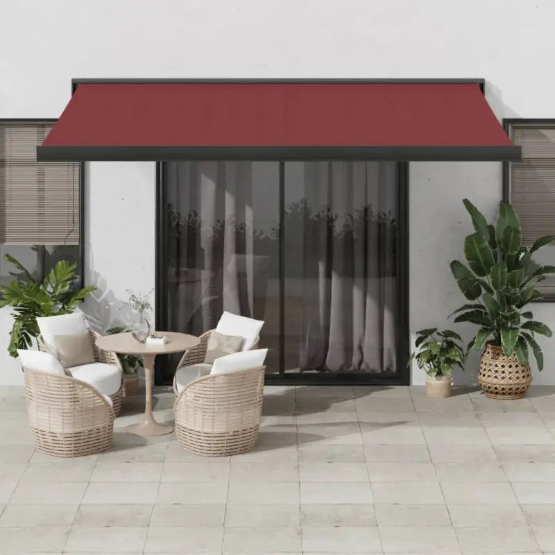 Uittrekbare luifel van gepoedercoat aluminium voor terrasplezier - Bordeauxrood / 400 x 300 cm / 1 - Zonwering