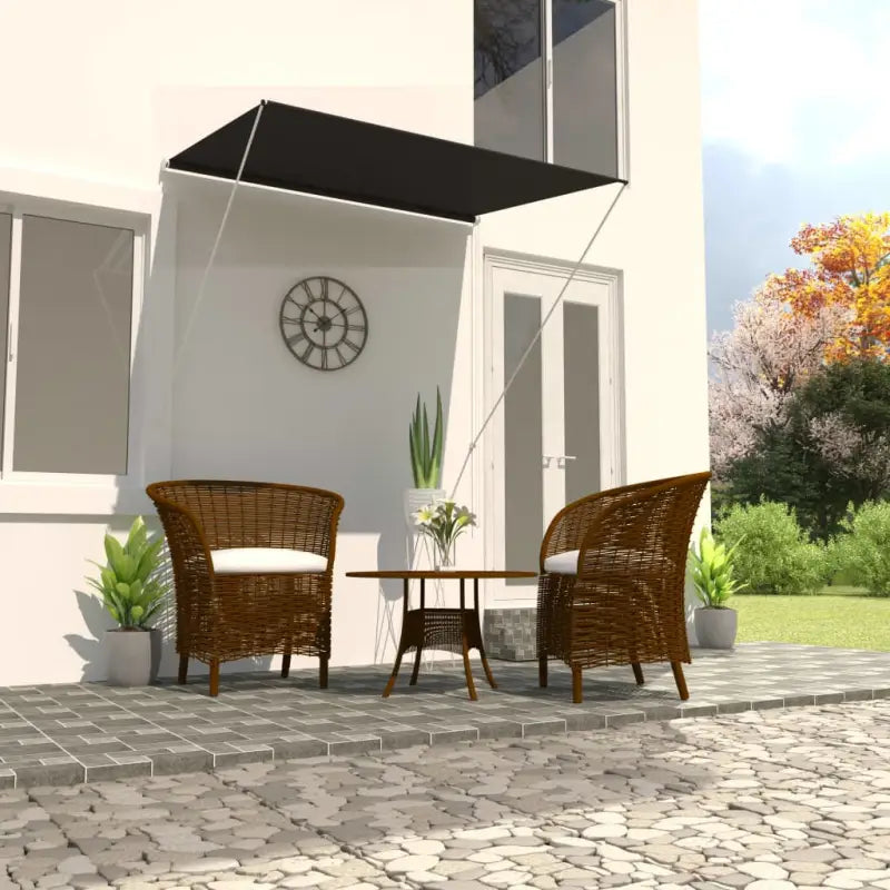Uittrekbare zonwering met stalen frame voor terras en raam - Antraciet / 150 x 150 cm / 1 - Zonwering