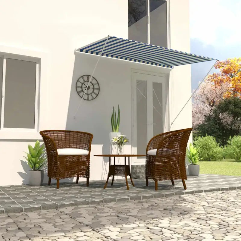 Uittrekbare zonwering met stalen frame voor terras en raam - Blauw / 250 x 150 cm / 1 - Zonwering