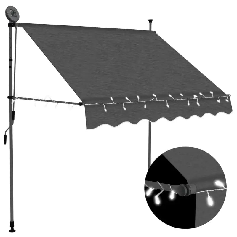 Uittrekbare zonwering voor raam terras en tuin - Antraciet / 1 / 200 cm - Zonwering