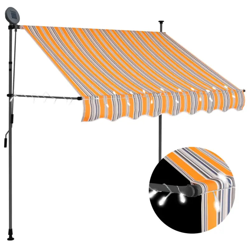 Uittrekbare zonwering voor raam terras en tuin - Geel en wit / 1 / 100 cm - Zonwering