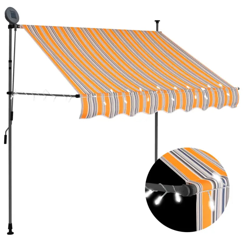 Uittrekbare zonwering voor raam terras en tuin - Geel en wit / 1 / 200 cm - Zonwering
