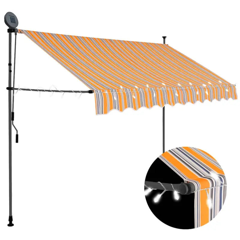 Uittrekbare zonwering voor raam terras en tuin - Geel en wit / 1 / 250 cm - Zonwering