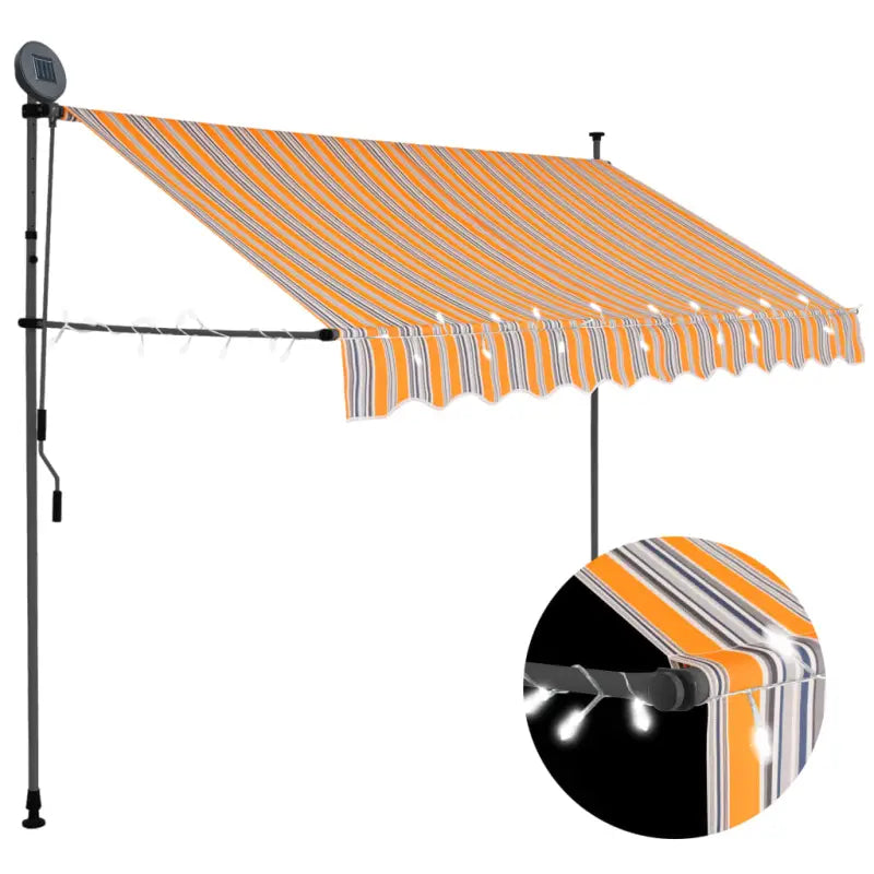 Uittrekbare zonwering voor raam terras en tuin - Geel en wit / 1 / 300 cm - Zonwering