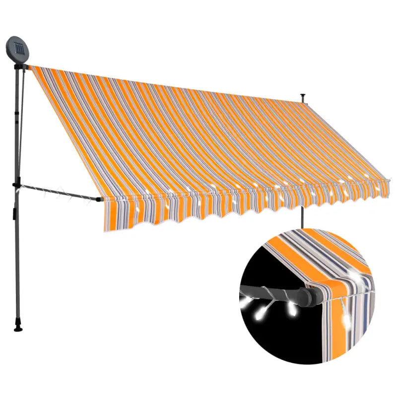 Uittrekbare zonwering voor raam terras en tuin - Geel en wit / 1 / 400 cm - Zonwering