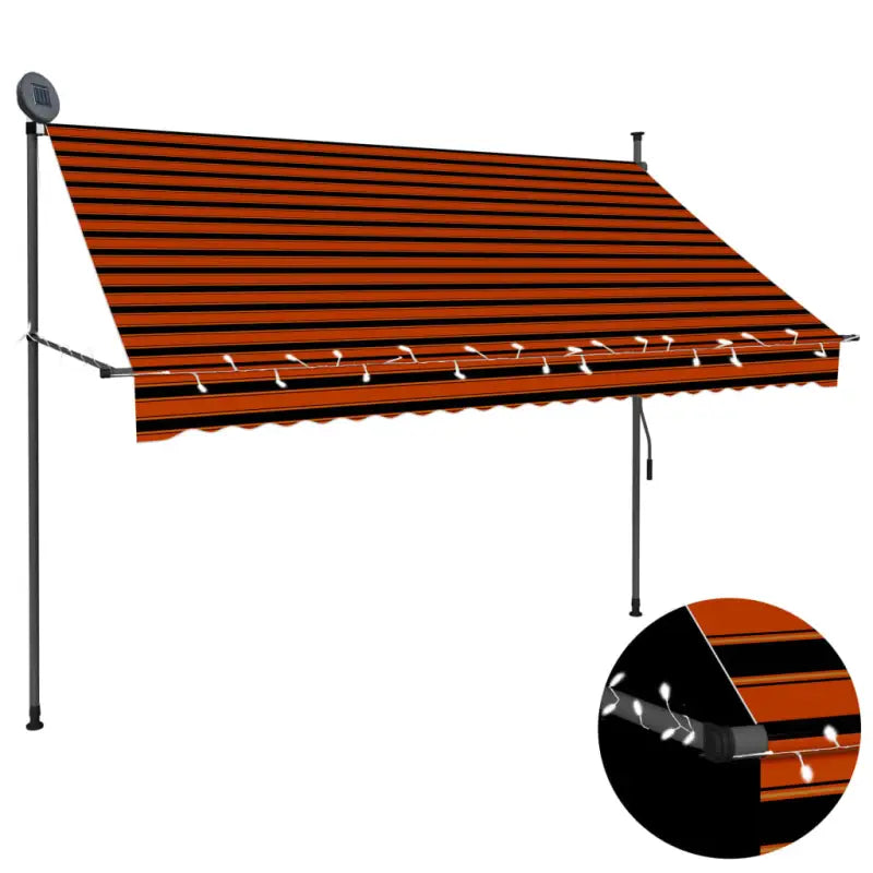 Uittrekbare zonwering voor raam terras en tuin - Oranje en bruin / 1 / 250 cm - Zonwering