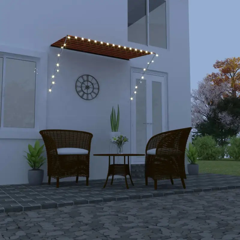 Uittrekbare zonwering voor raam terras en tuin - Oranje en bruin / 250 x 150 cm / 1 - Zonwering