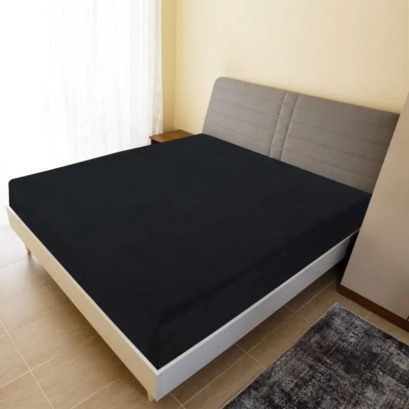 Ultrazacht katoenen hoeslaken voor comfortabel slapen - Zwart / 180 x 200 cm / 2 - Hoeslakens