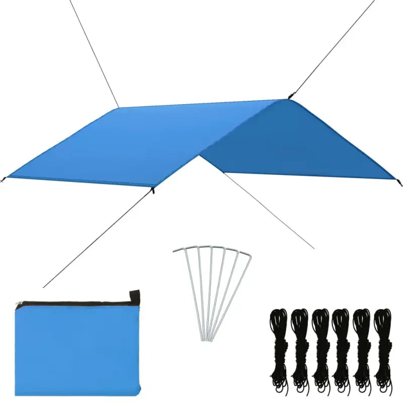 Veelzijdig tuinzeil voor bescherming en schaduw in de buitenlucht - Blauw / 4 x 4 m / 1 - Parasols en zonneschermen