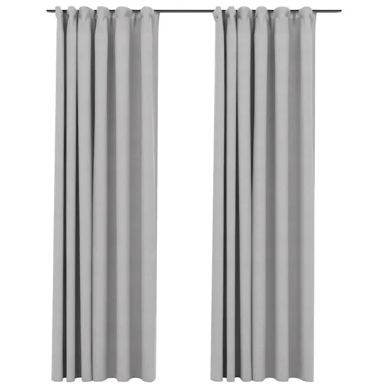 Verduisterende linnen-look gordijnen met metalen haken voor privacy - Gordijnen & vitrages