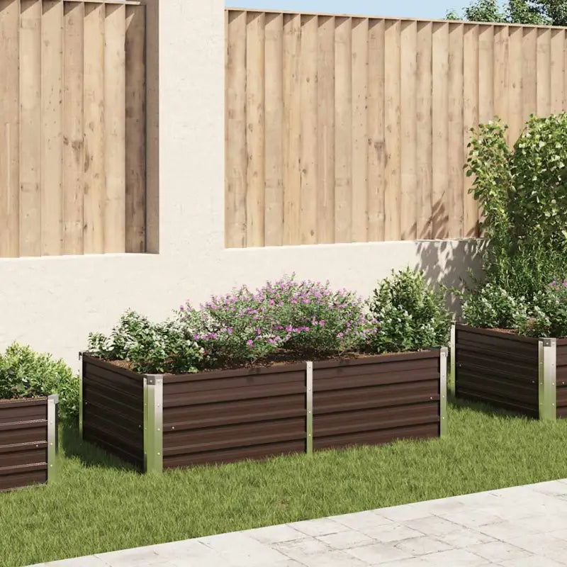 Verhoogde gegalvaniseerd staal plantenbak voor tuin en balkon decoratie - Bruin / 160 x 80 x 45 cm / 1 - Bloempotten &
