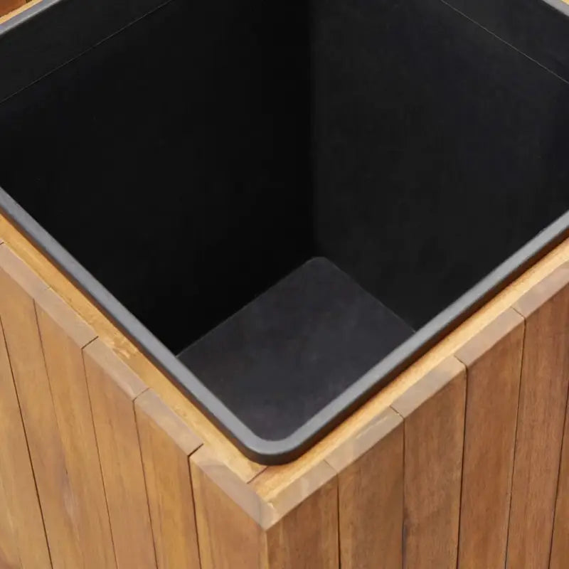 Verhoogde houten tuinbak in massief acaciahout voor binnen en buiten - 43.5 x 43.5 x 44 cm / 1 - Bloempotten &