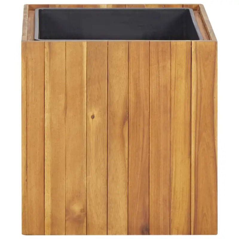 Verhoogde houten tuinbak in massief acaciahout voor binnen en buiten - 43.5 x 43.5 x 44 cm / 1 - Bloempotten &