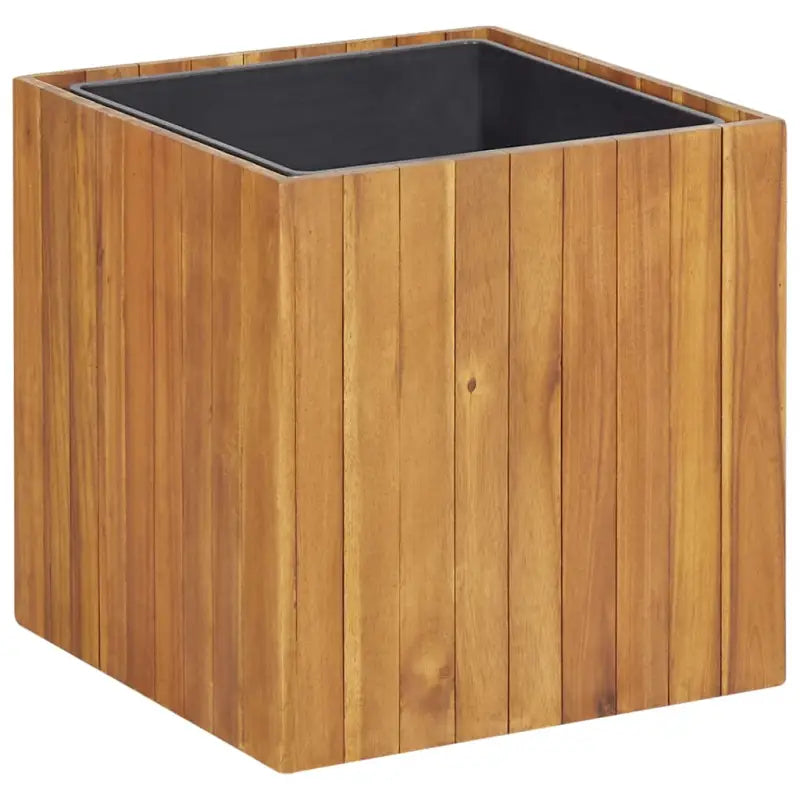 Verhoogde houten tuinbak in massief acaciahout voor binnen en buiten - 43.5 x 43.5 x 44 cm / 1 - Bloempotten &