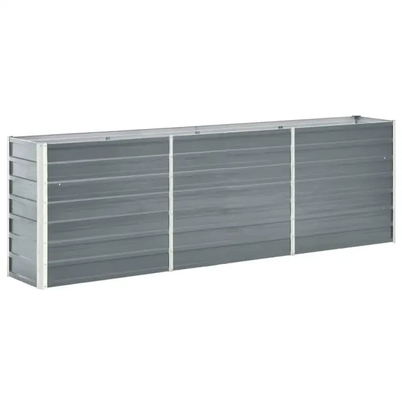 Verhoogde metalen plantenbak van gegalvaniseerd staal voor tuin en balkon - Grijs / 240 x 40 x 77 cm / 1 - Bloempotten