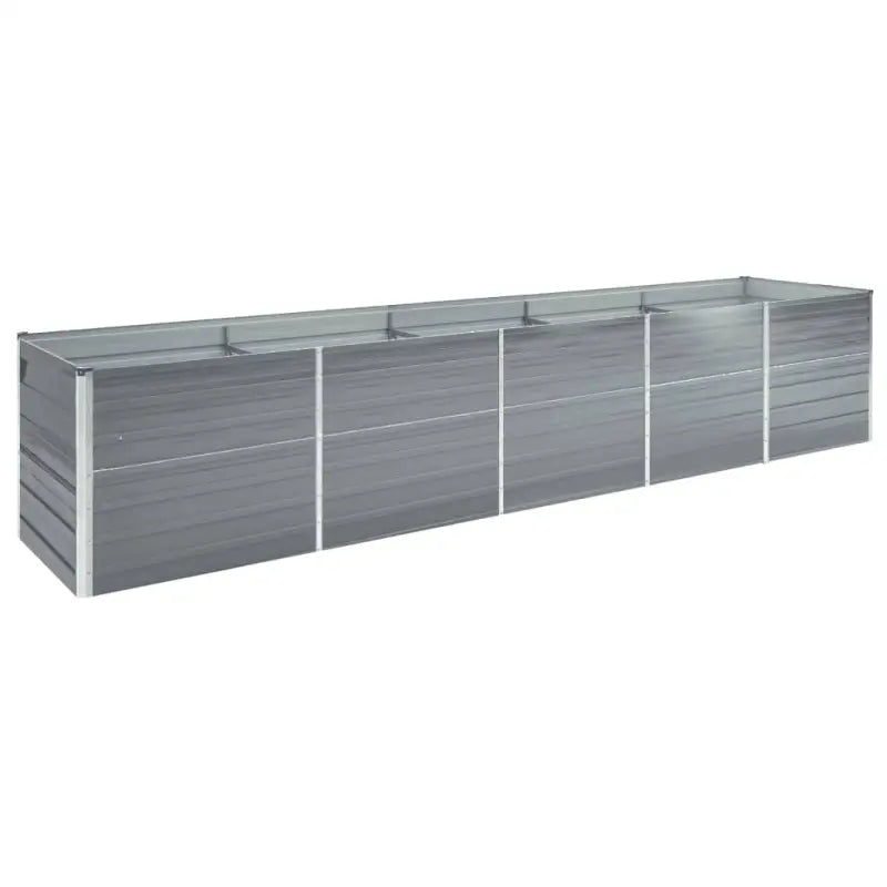Verhoogde metalen plantenbak van gegalvaniseerd staal voor tuin en balkon - Grijs / 400 x 80 x 45 cm / 1 - Bloempotten