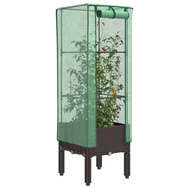 Verhoogde plantenbak met kasdek voor veel groeiruimte - Bruin / 40 x 40 x 140 cm / 1 - Bloempotten & plantenbakken