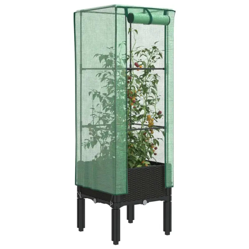 Verhoogde plantenbak met kasdek voor veel groeiruimte - Zwart / 40 x 40 x 140 cm / 1 - Bloempotten & plantenbakken