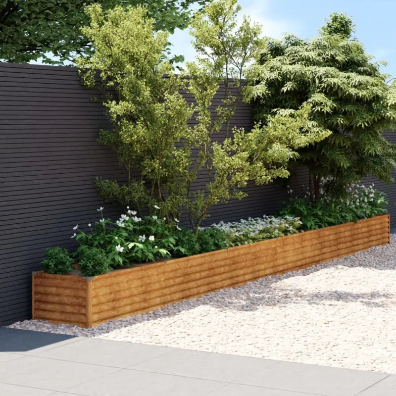 Verhoogde plantenbak van cortenstaal voor tuin en balkon decoratie - 580 x 50 x 36 cm / 1 - Bloempotten & plantenbakken