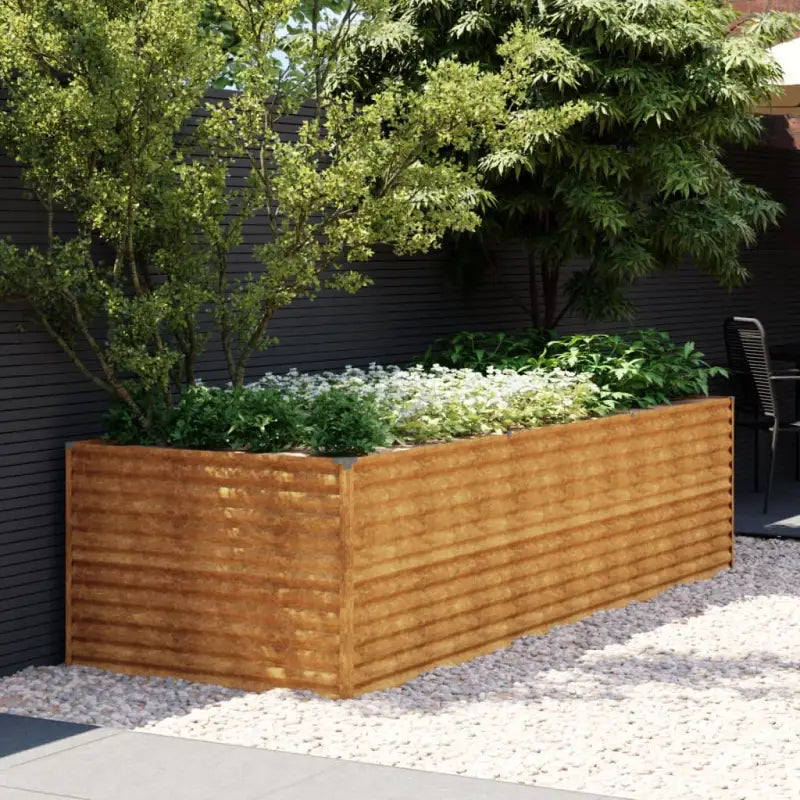 Verhoogde plantenbak van cortenstaal voor tuin en balkon decoratie - 290 x 100 x 69 cm / 1 - Bloempotten & plantenbakken