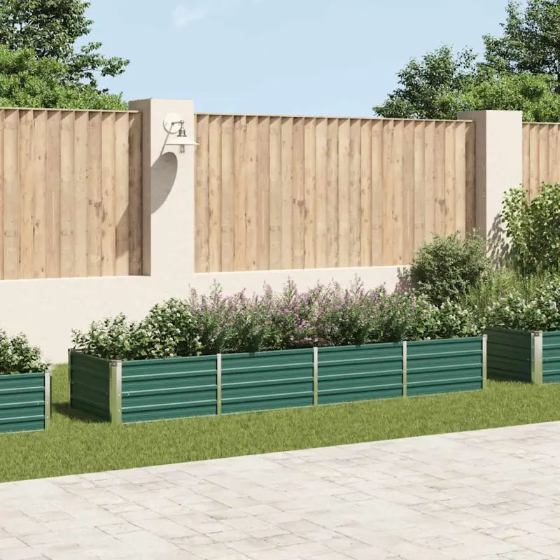 Verhoogde plantenbak van gegalvaniseerd staal voor tuin en balkon - Groen / 320 x 80 x 45 cm / 1 - Bloempotten &