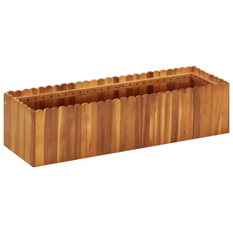 Verhoogde plantenbak van massief acaciahout met rustiek ontwerp - 100 x 30 x 25 cm / 1 - Bloempotten & plantenbakken