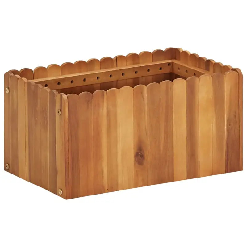 Verhoogde plantenbak van massief acaciahout met rustiek ontwerp - 50 x 30 x 25 cm / 1 - Bloempotten & plantenbakken