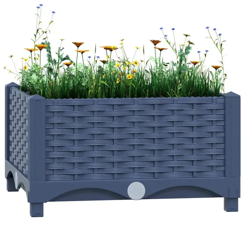 Verhoogde tuinbak voor bloemen en planten - Blauwgrijs / 40 x 40 x 23 cm / 1 - Bloempotten & plantenbakken
