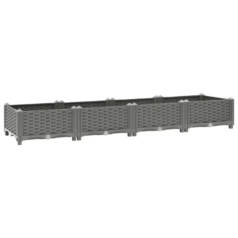 Verhoogde tuinbak voor bloemen en planten - Lichtgrijs / 160 x 40 x 23 cm / 1 - Bloempotten & plantenbakken