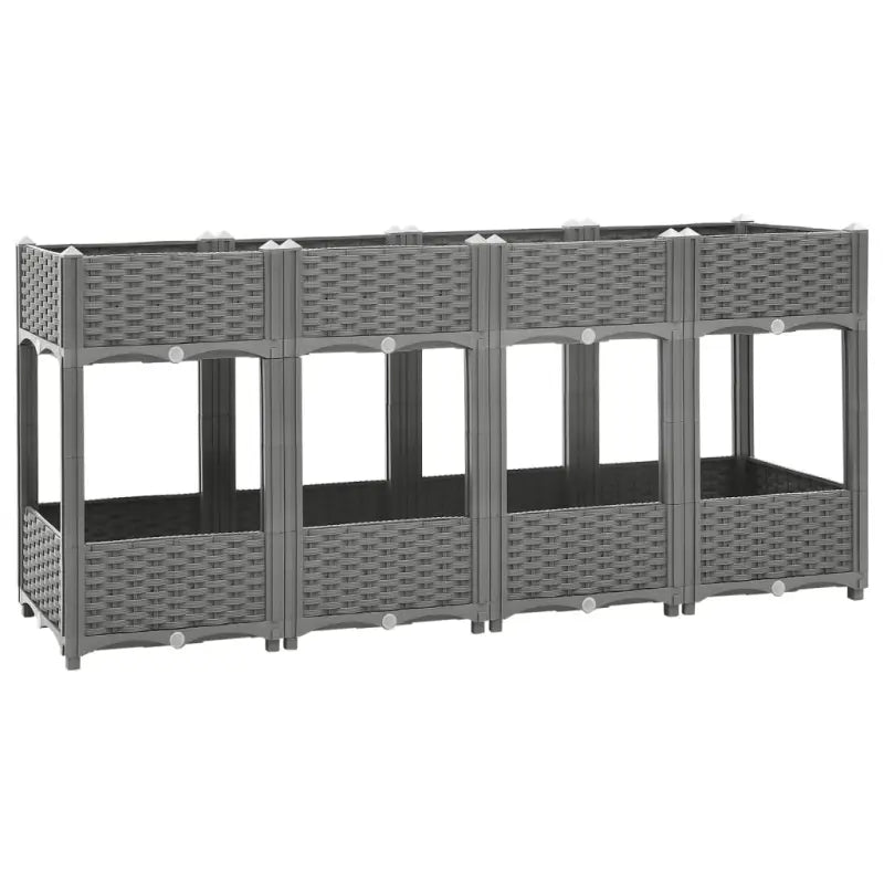 Verhoogde tuinbak voor bloemen en planten - Lichtgrijs / 160 x 40 x 71 cm / 1 - Bloempotten & plantenbakken