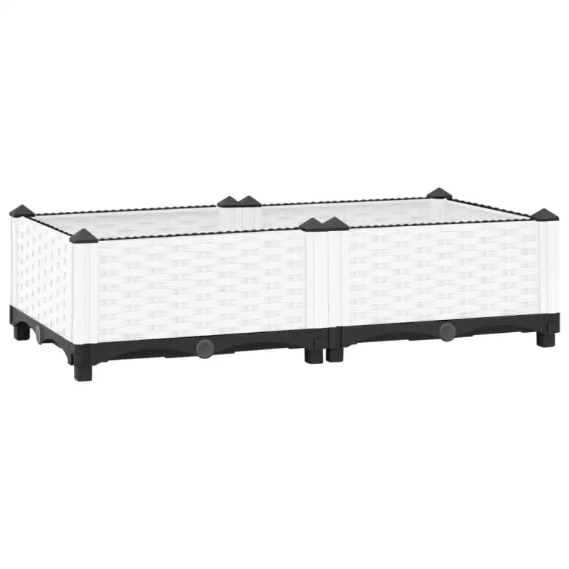 Verhoogde tuinbak voor bloemen en planten - Wit / 80 x 40 x 23 cm / 1 - Bloempotten & plantenbakken