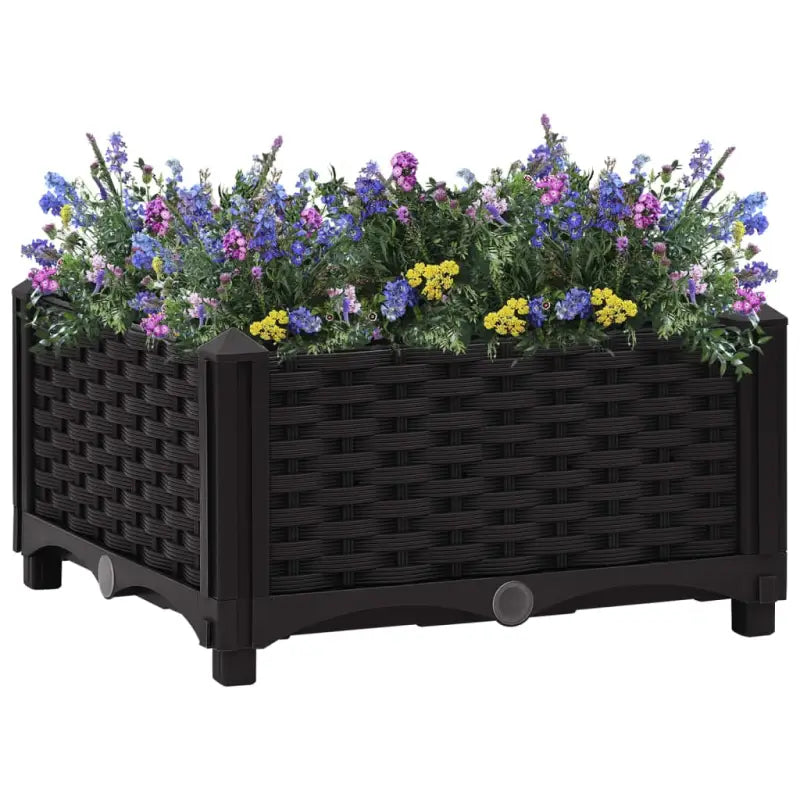 Verhoogde tuinbak voor bloemen en planten - Zwart / 40 x 40 x 23 cm / 1 - Bloempotten & plantenbakken