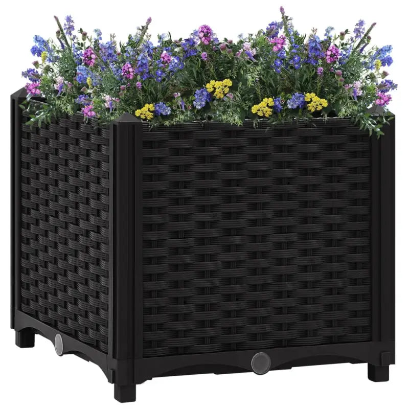 Verhoogde tuinbak voor bloemen en planten - Zwart / 40 x 40 x 38 cm / 1 - Bloempotten & plantenbakken