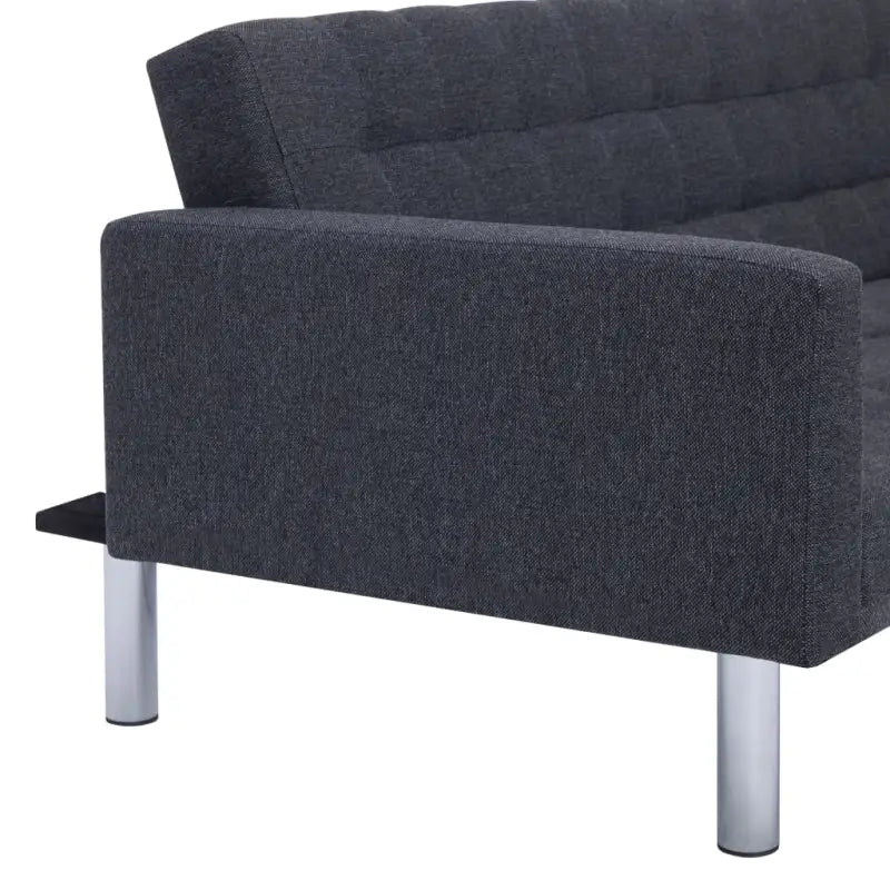 Verlichte slaapbank met houten frame en verchroomde poten - Grijs - Banken