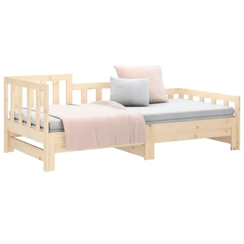Verrijdbare slaapbank van massief grenenhout met flexibele afmetingen - Bedden & bedframes