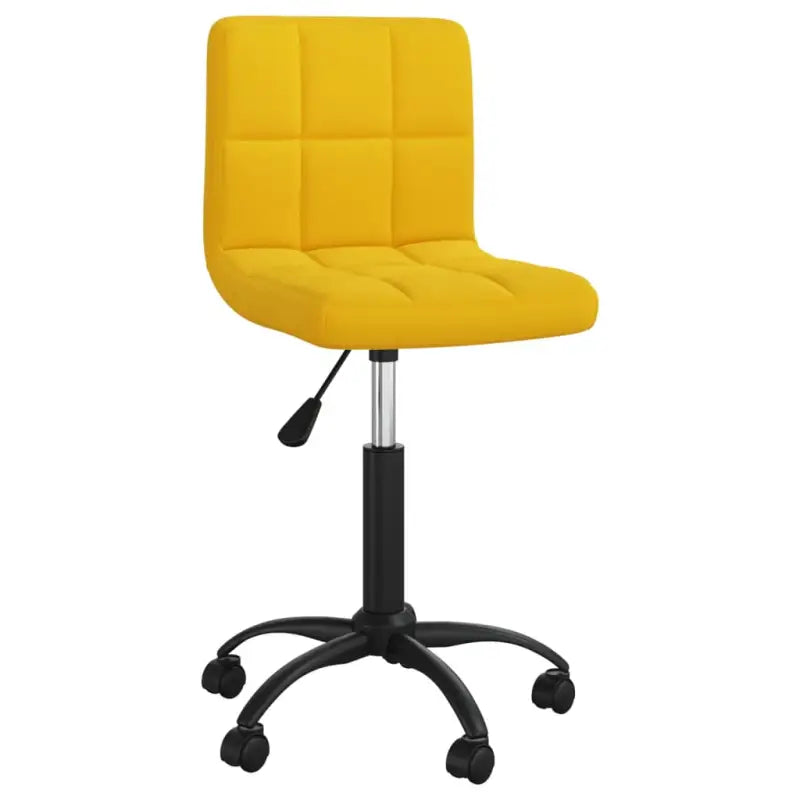 Verstelbare draaibare eetkamerstoel van zacht fluweel - Mosterdgeel / 1 - Eetkamerstoelen