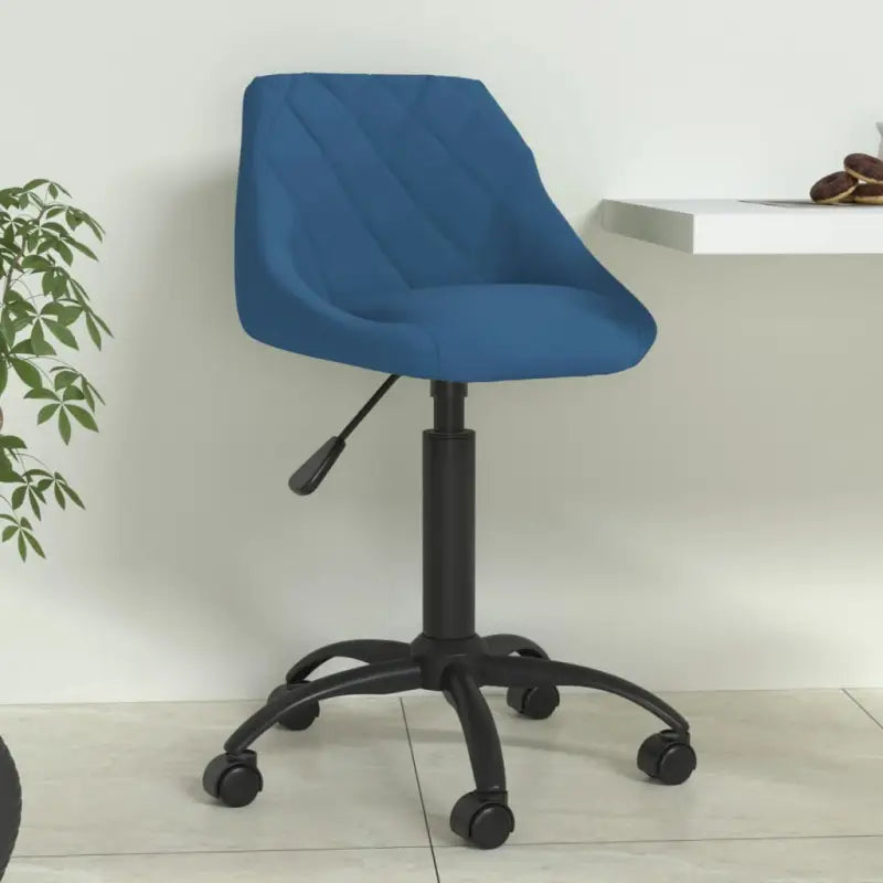 Verstelbare eetkamerstoel met zacht fluweel en zwart gepoedercoat frame - Blauw / 1 - Eetkamerstoelen
