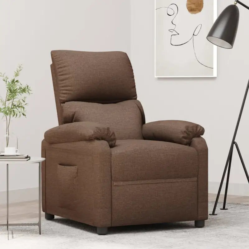 Verstelbare fauteuil voor comfortabel relaxen en loungen - Bruin / 1 - Fauteuils & Relaxfauteuils