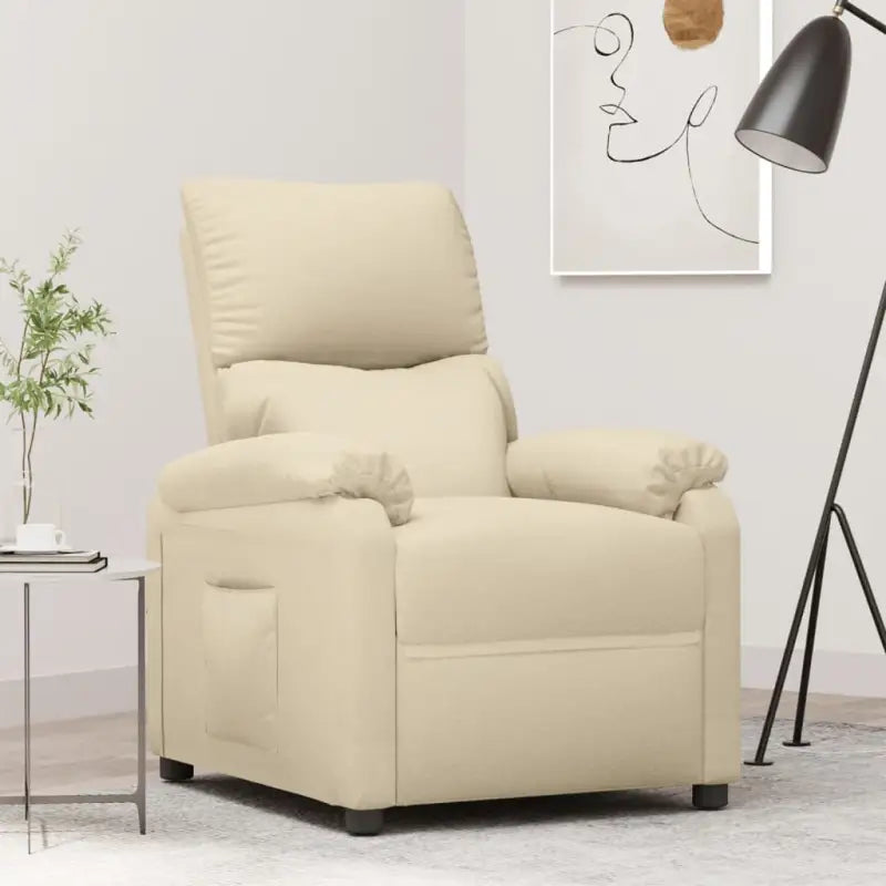 Verstelbare fauteuil voor comfortabel relaxen en loungen - Crème / 1 - Fauteuils & Relaxfauteuils