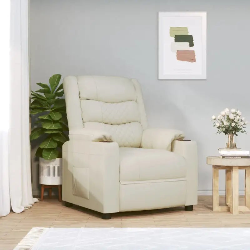 Verstelbare fauteuil voor ultiem comfort en ontspanning - Crème / 1 - Fauteuils & Relaxfauteuils