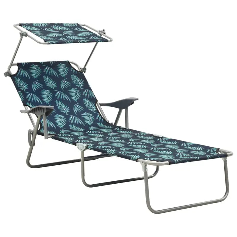 Verstelbare Ligstoel met Inklapbare Luifel voor Zonnebaden - Bladpatroon / 1 - Ligstoelen