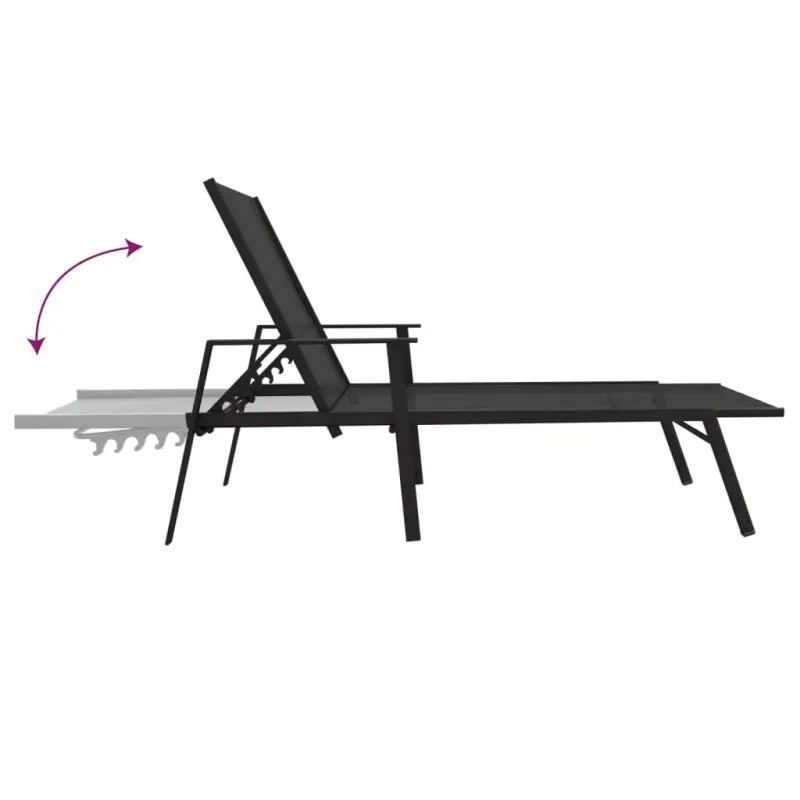 Verstelbare verstelbare loungestoel met textileen stof en stabiel stalen frame - Ligstoelen