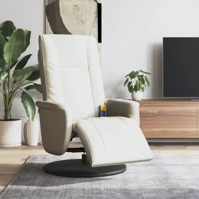 Verstelbare massagestoel voor ultiem comfort en ontspanning - Crème / 1 - Fauteuils & Relaxfauteuils