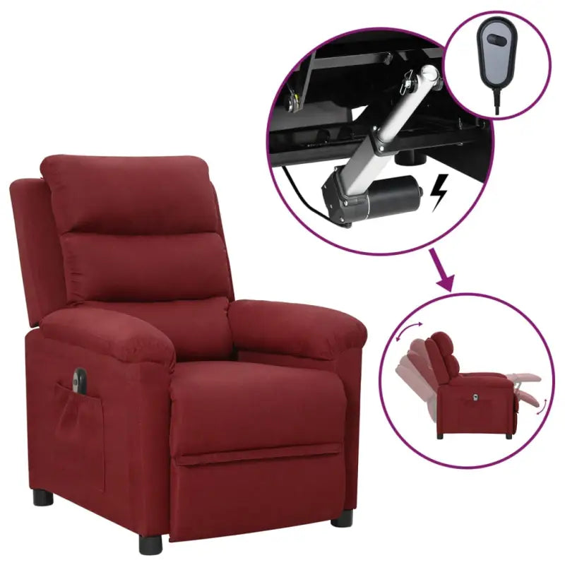 Verstelbare stoel voor comfortabel relaxen en een rustige nachtrust - Wijnrood / 1 - Fauteuils & Relaxfauteuils
